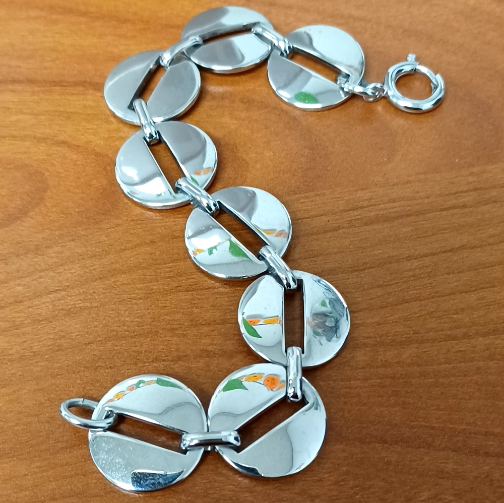 SILVER STAINLESS STEEL CIRCLE LINK BRACELET